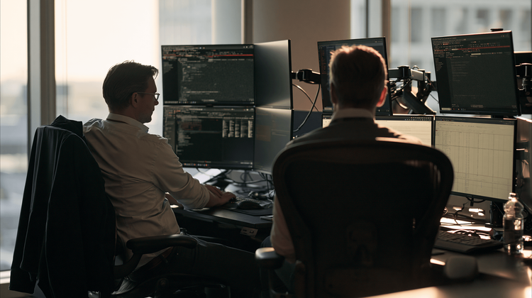 Operations team coordinating a disaster recovery failover from a command center