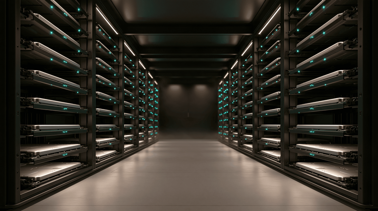 Leased servers staged for return with drives removed and labeled